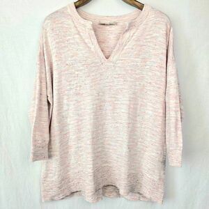 LOFT Pink Speckled Knit Sweater L Soft